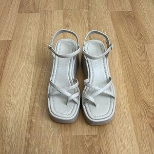 Madden Girl Beige Vault Wedge Sandals